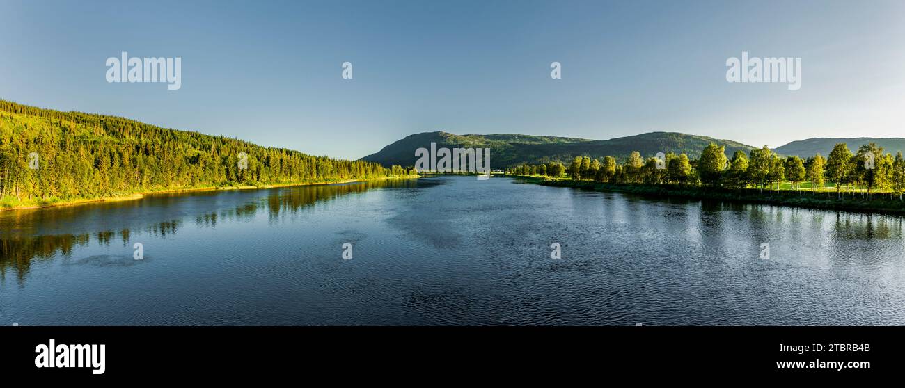 Rivière à saumon Namsen à Namdalen en Norvège Banque D'Images