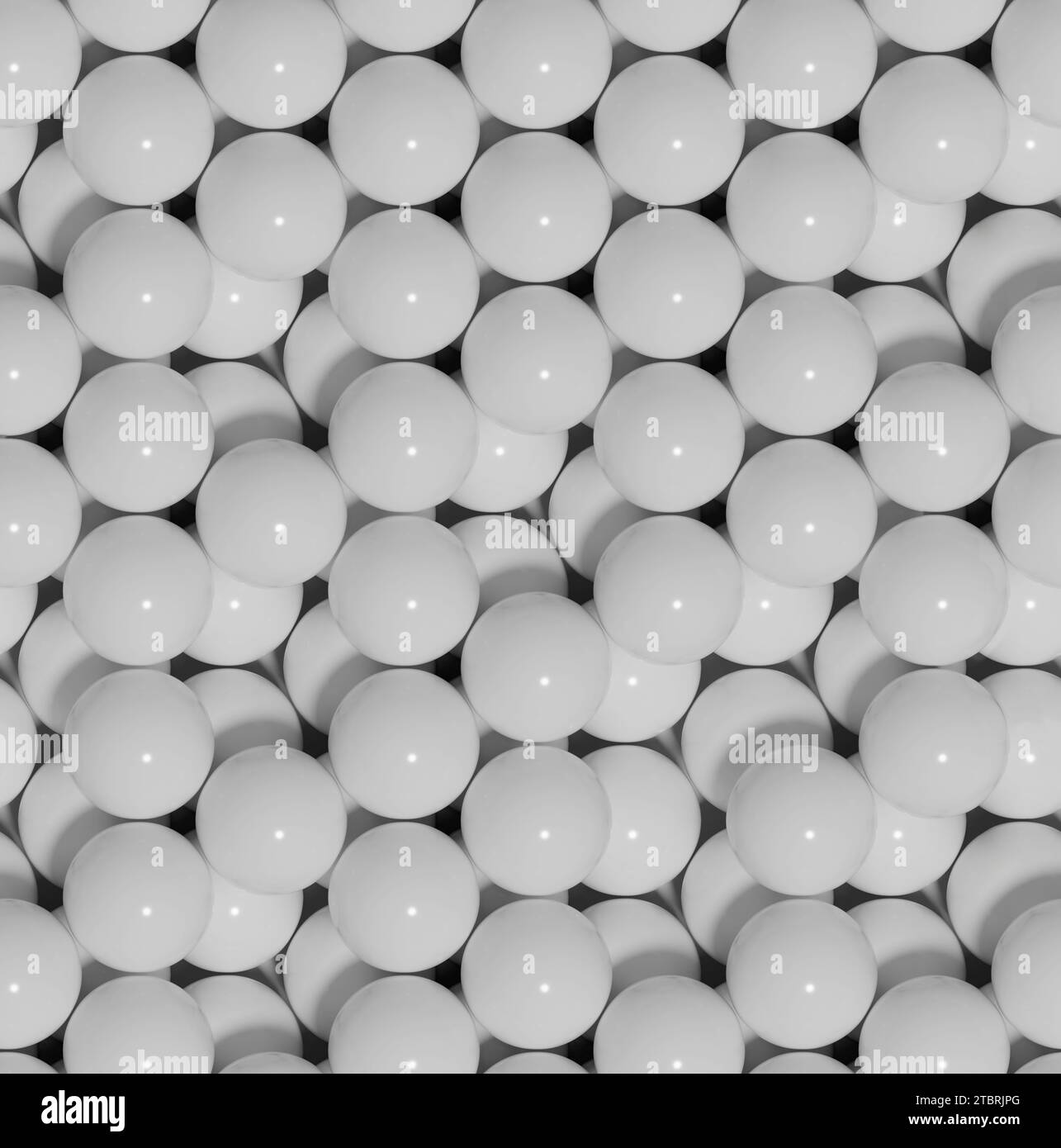 motif de boules blanches sans oreilles. illustration 3d. Banque D'Images