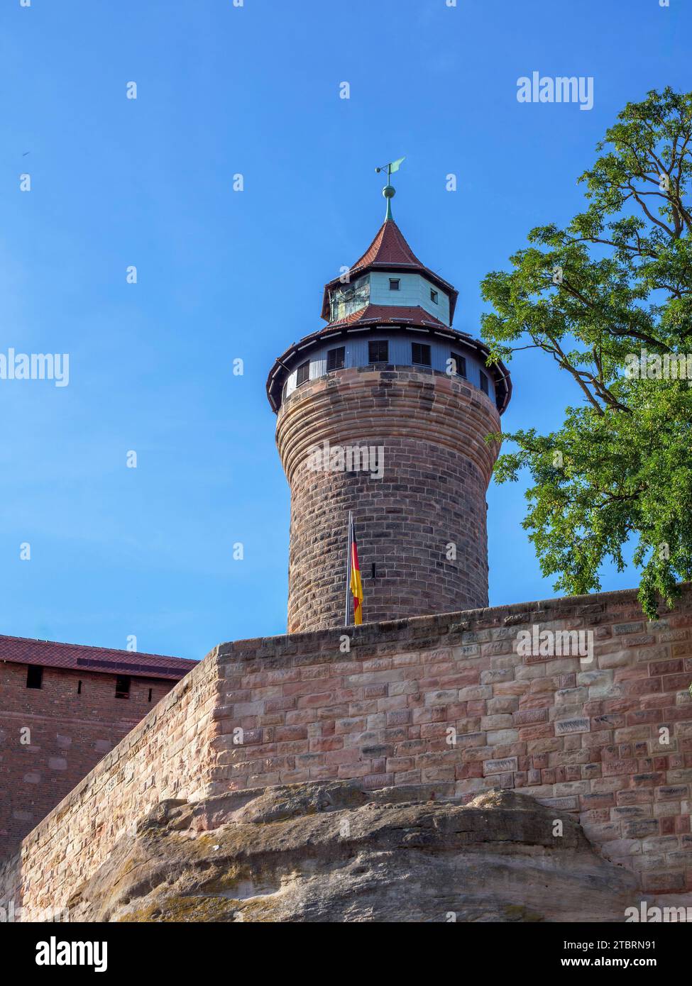 Tour Sinwell du château impérial, Nuremberg, moyenne-Franconie, Bavière, Allemagne, Europe Banque D'Images