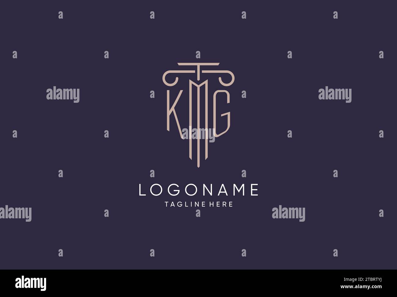 KG logo conception initiale de pilier avec le meilleur design de style moderne de luxe pour les idées de conception de cabinet juridique Illustration de Vecteur