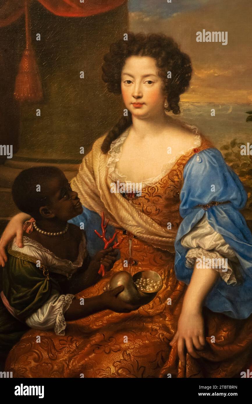 Angleterre, Londres, Portrait de Louise de Keroualle, duchesse de Portsmouth (1649-1734) (maîtresse du roi Charles II) par Pierre Mignard daté de 1682 Banque D'Images