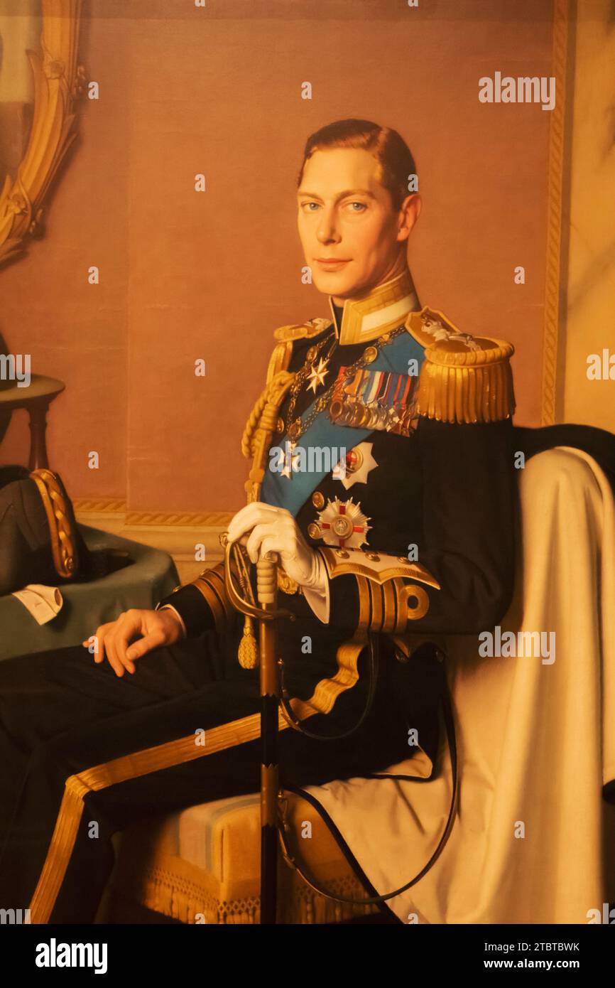 Angleterre, Londres, Portrait du roi George VI (1895-1952) par Meredith Frampton daté de 1929 Banque D'Images