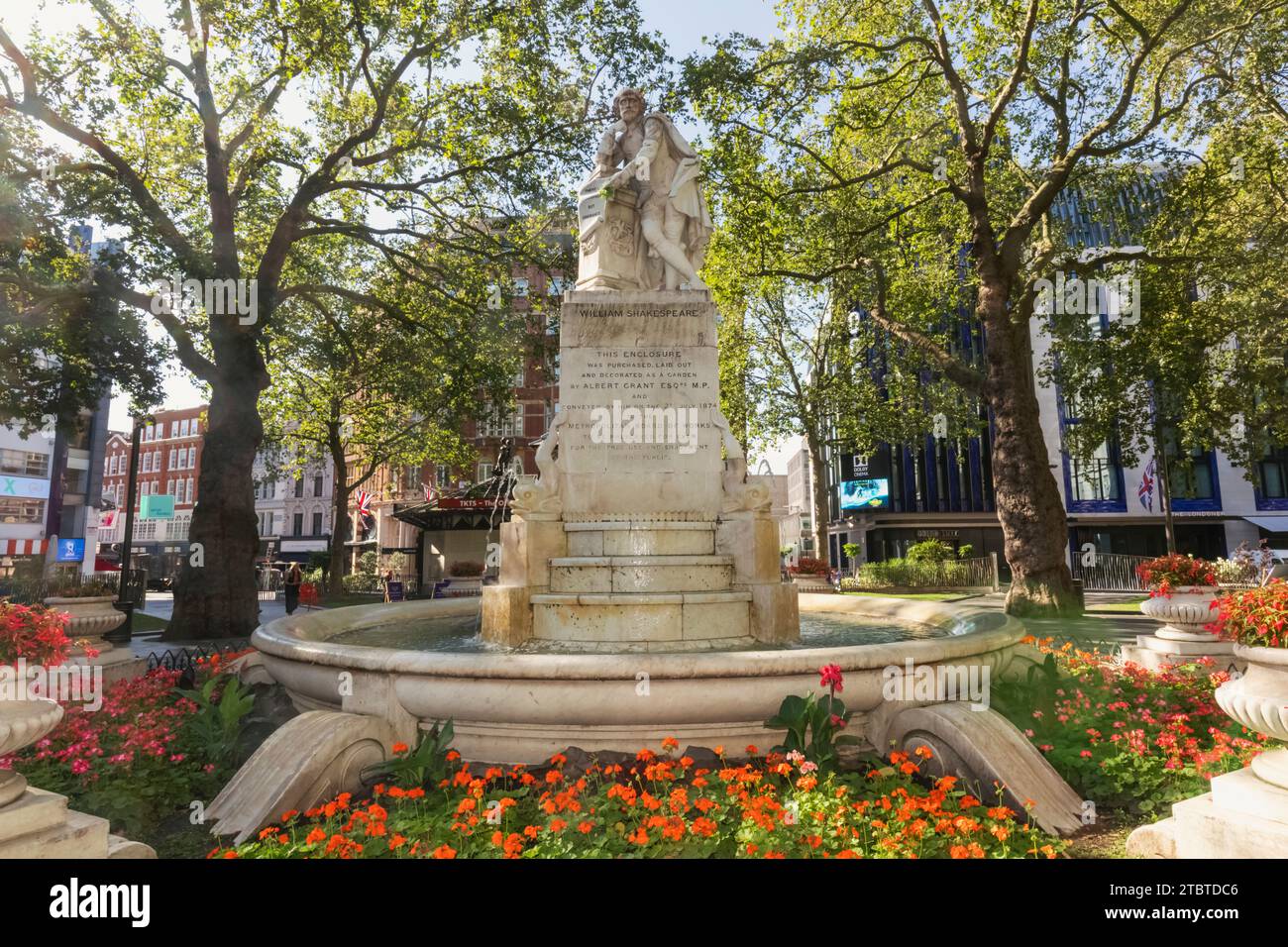 Angleterre, Londres, Leicester Square, William Shakespeare Statue Banque D'Images