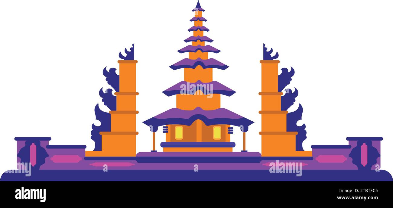 vecteur d'illustration des temples ulum danu et pura luhur lempuyang Illustration de Vecteur