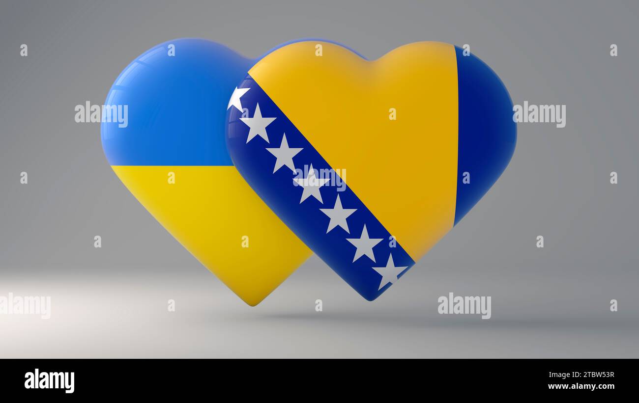 Symbole de l'Ukraine et de la Bosnie-Herzégovine Banque D'Images