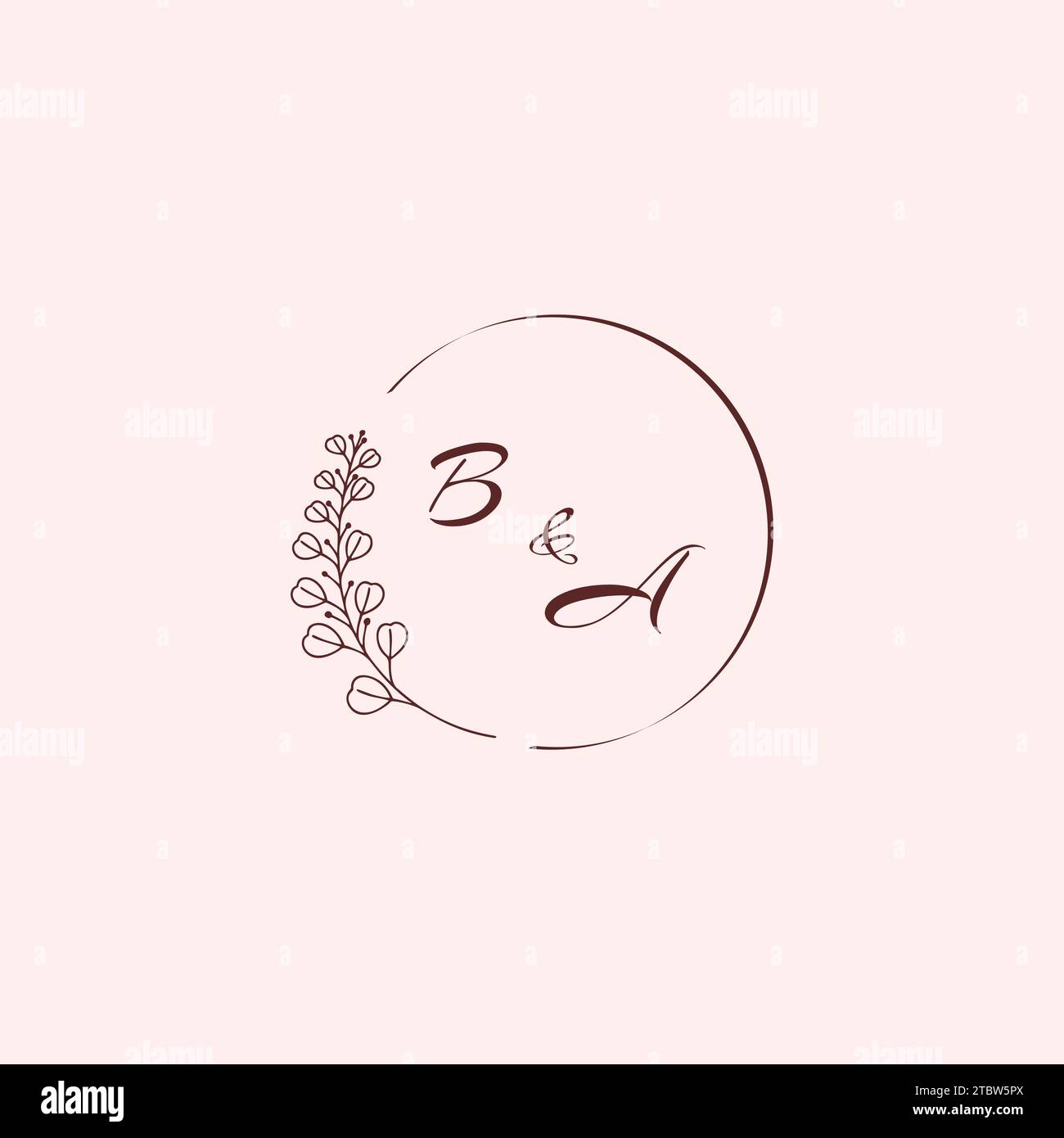 Lettres de logo de mariage AB dans la conception professionnelle de haute qualité qui imprimeront bien sur tous les supports d'impression Illustration de Vecteur