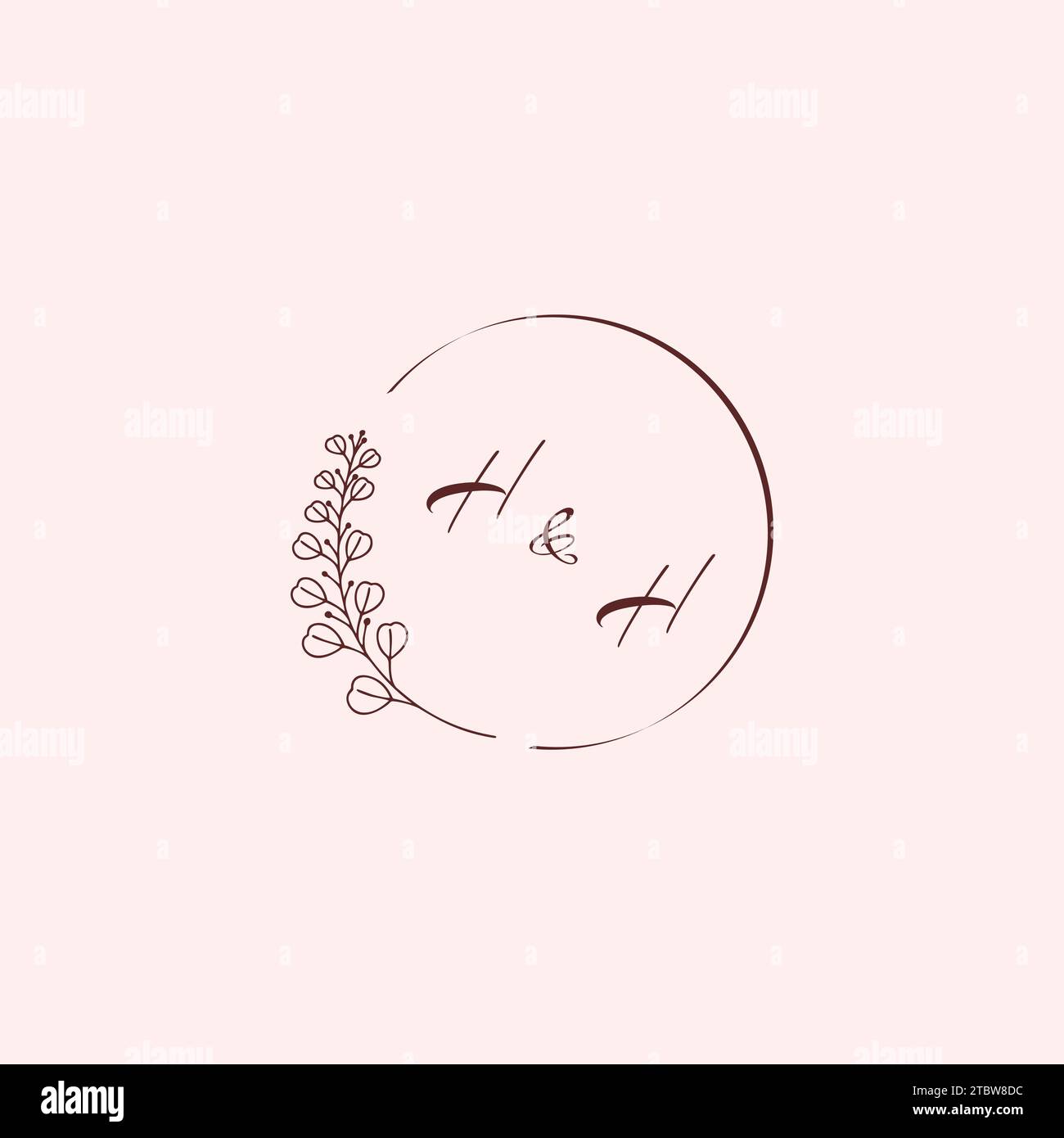 Lettres de logo de mariage HH dans la conception professionnelle de haute qualité qui imprimeront bien sur tous les supports d'impression Illustration de Vecteur