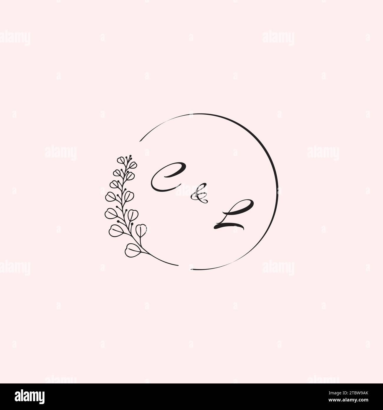 Lettres de logo de mariage LC dans la conception professionnelle de haute qualité qui imprimeront bien sur tous les supports d'impression Illustration de Vecteur