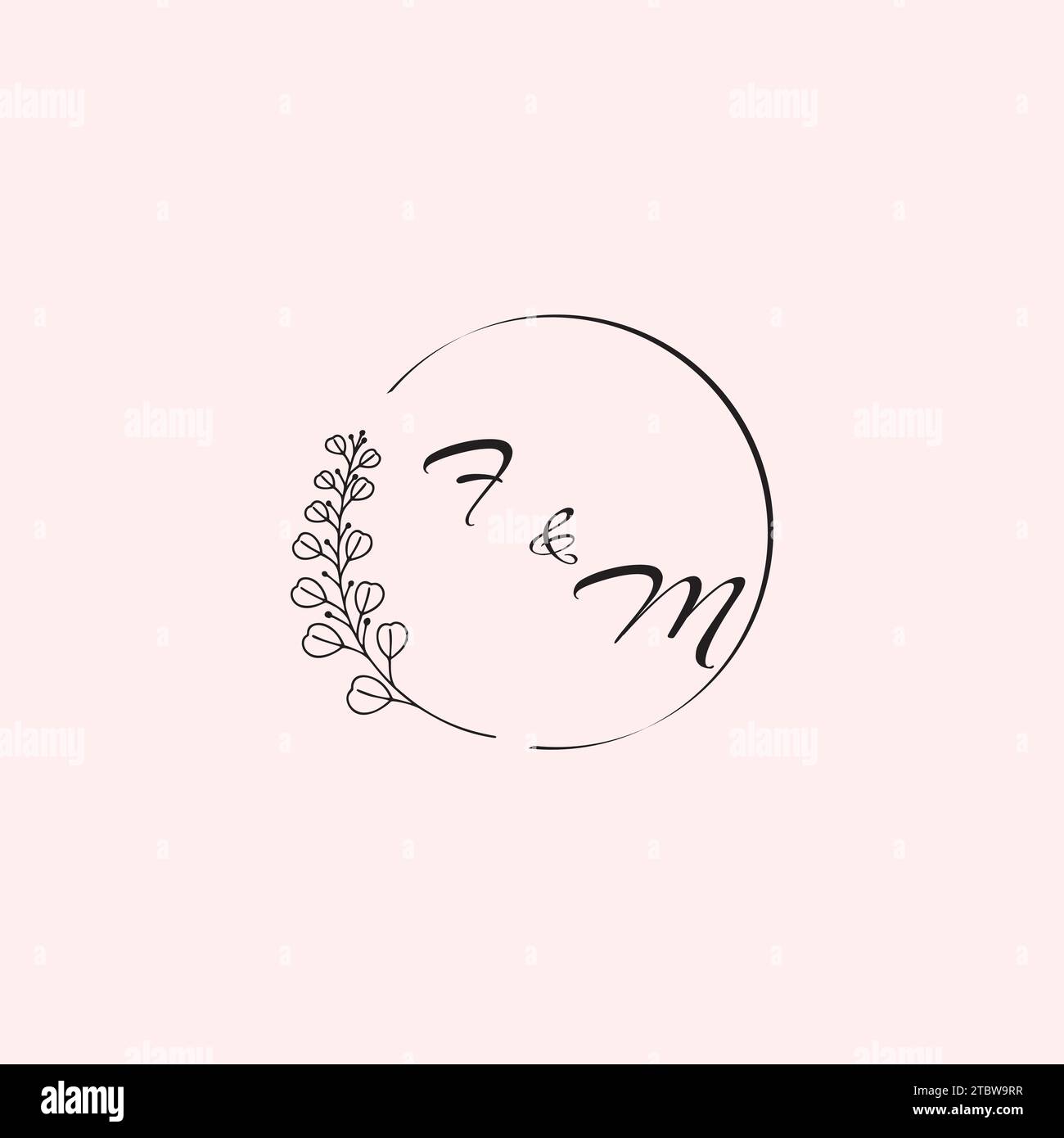 Lettres de logo de mariage MF dans un design professionnel de haute qualité qui s'imprimeront bien sur tous les supports d'impression Illustration de Vecteur