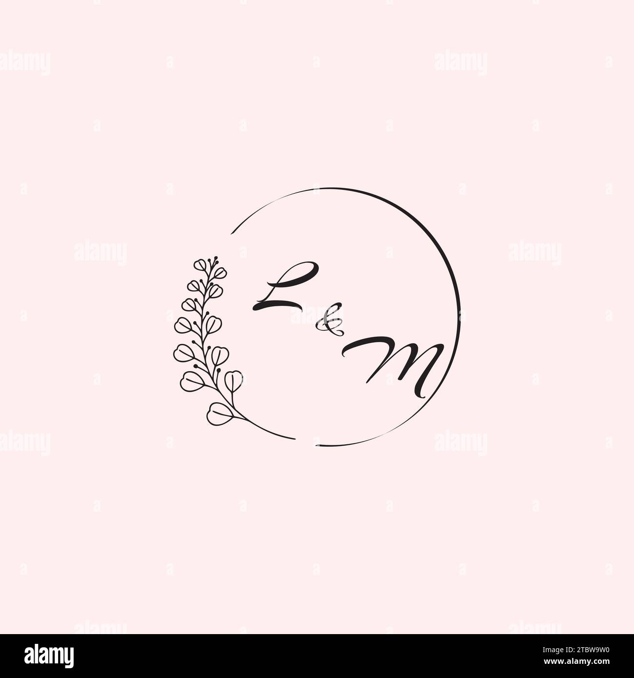 Lettres de logo de mariage ML dans la conception professionnelle de haute qualité qui imprimeront bien sur tous les supports d'impression Illustration de Vecteur