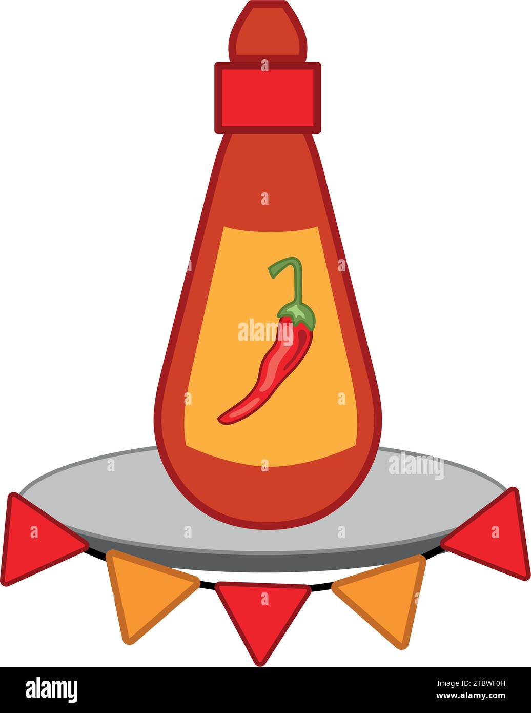 vecteur de bouteille de sause de piment de piment d'aliment chaud et épicé international isolé Illustration de Vecteur