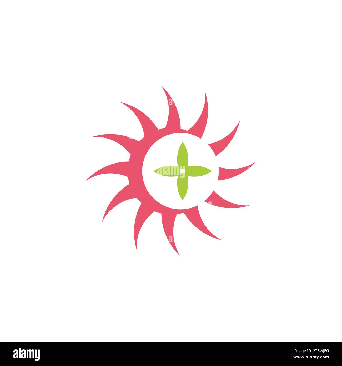 feuille de soleil plus vecteur de logo de thérapie de nature médicale Illustration de Vecteur