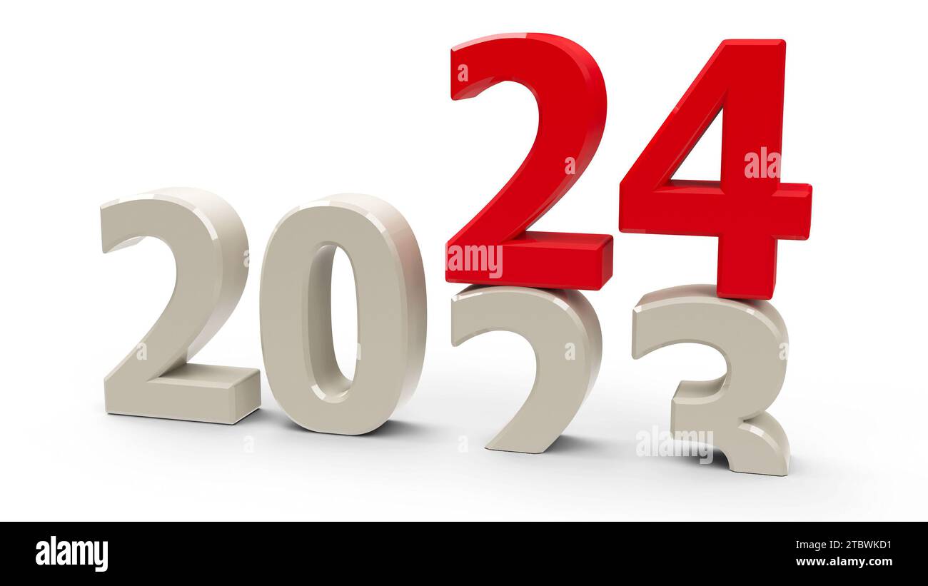 Le changement de 20232024 représente la nouvelle année 2024, rendu