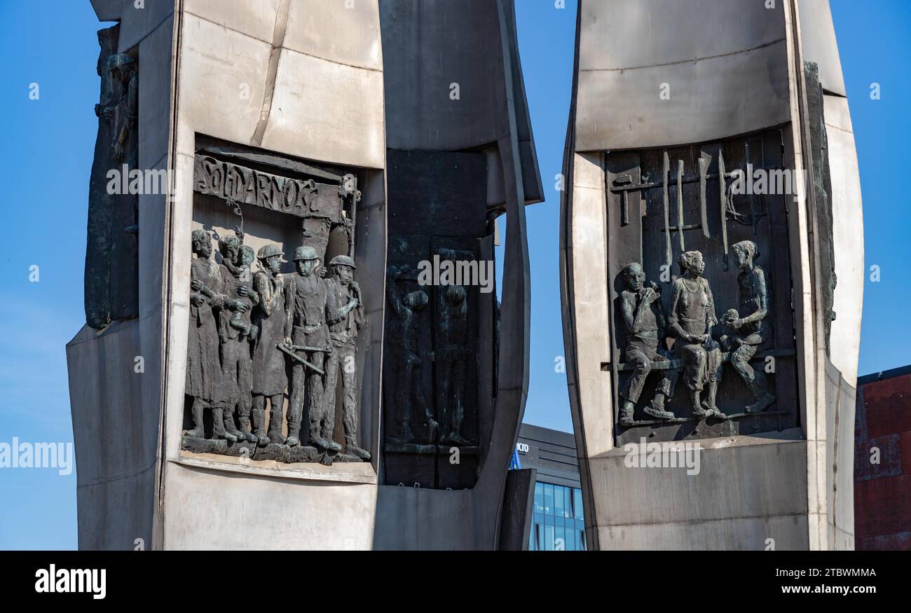 Une photo en gros plan du Monument aux ouvriers du chantier naval tombés en 1970 Banque D'Images