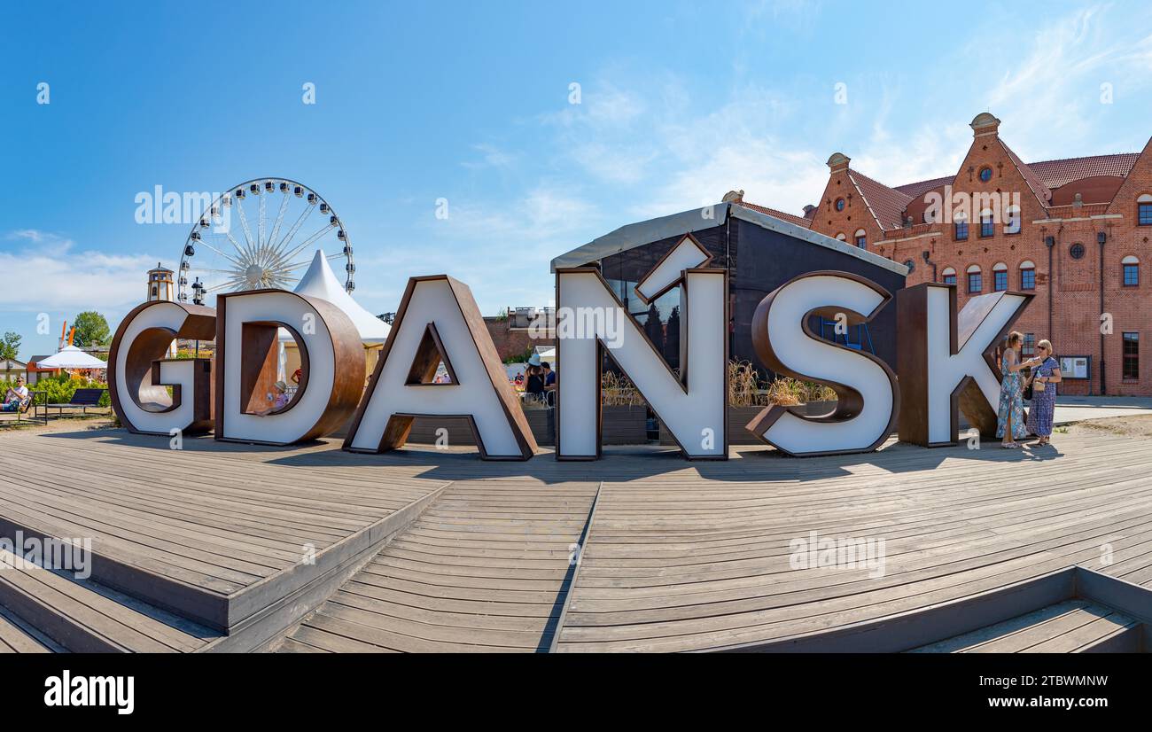 Une photo du grand panneau de Gdansk Banque D'Images