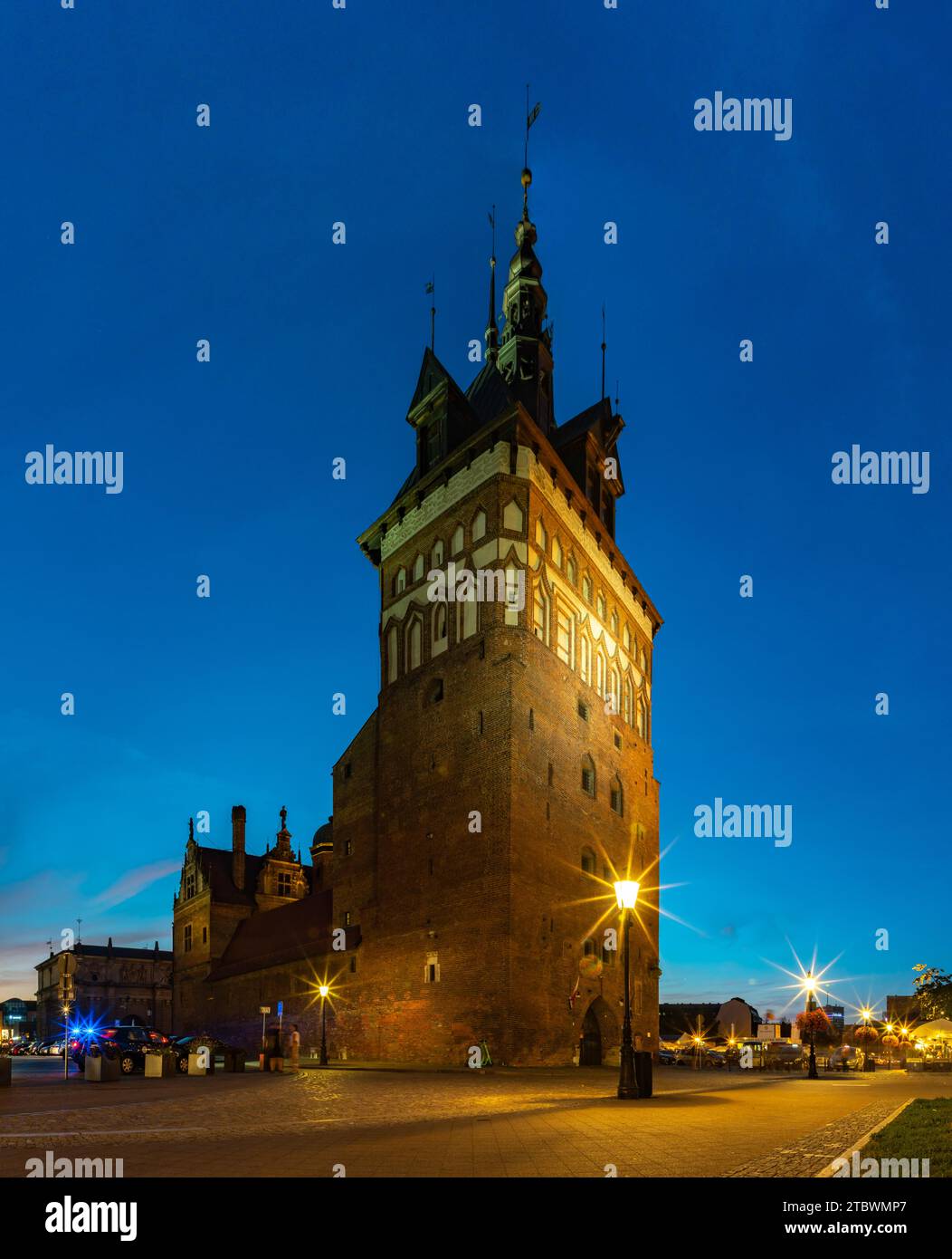 Une photo de la Tour de la prison (Gdansk), au coucher du soleil ou en début de soirée Banque D'Images