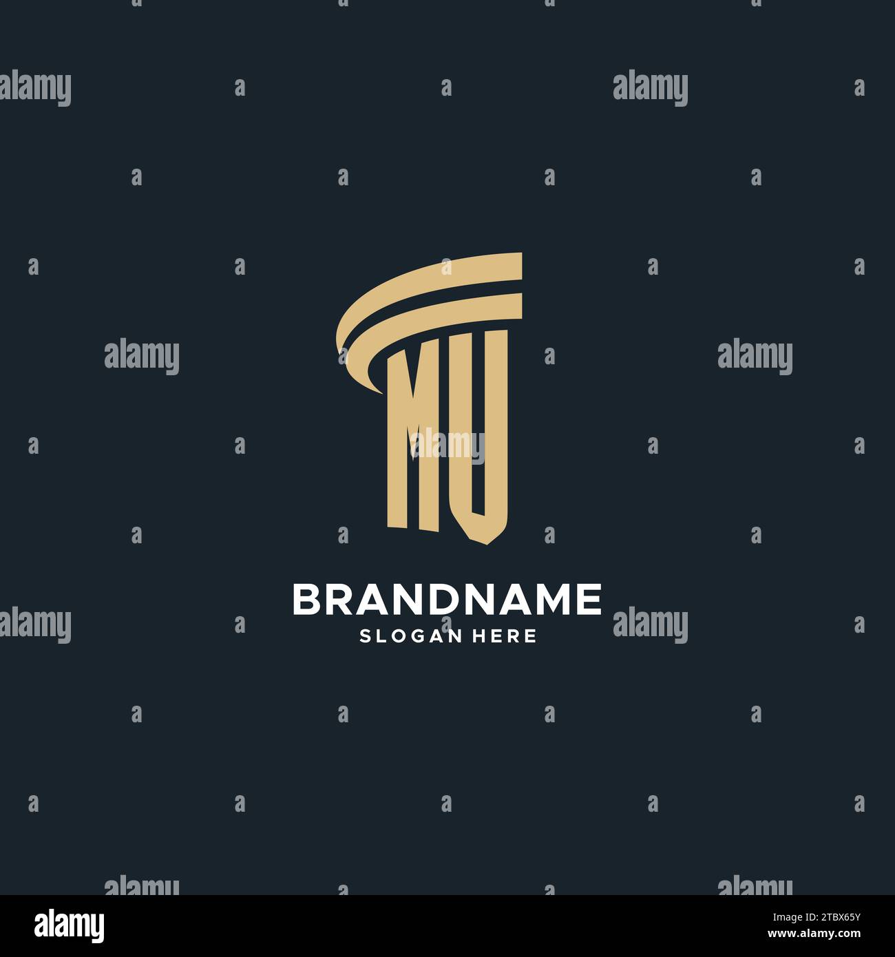 Monogramme MV avec design d'icône de pilier, design de luxe et logo juridique moderne graphique vectoriel d'idées Illustration de Vecteur