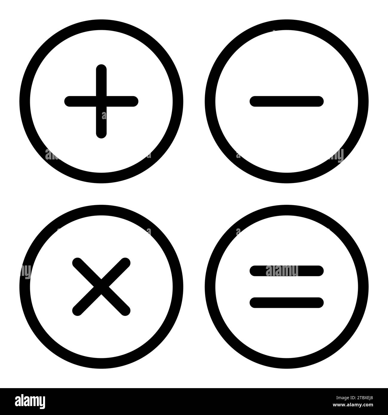 icône de ligne vectorielle de calculatrice, icône d'école et d'éducation Illustration de Vecteur