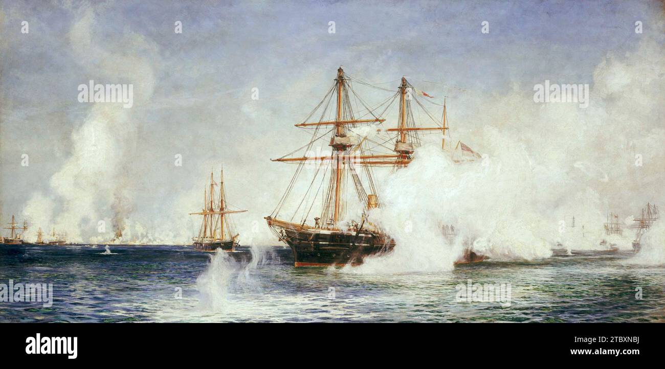Le bombardement d'Alexandrie, illustration Banque D'Images