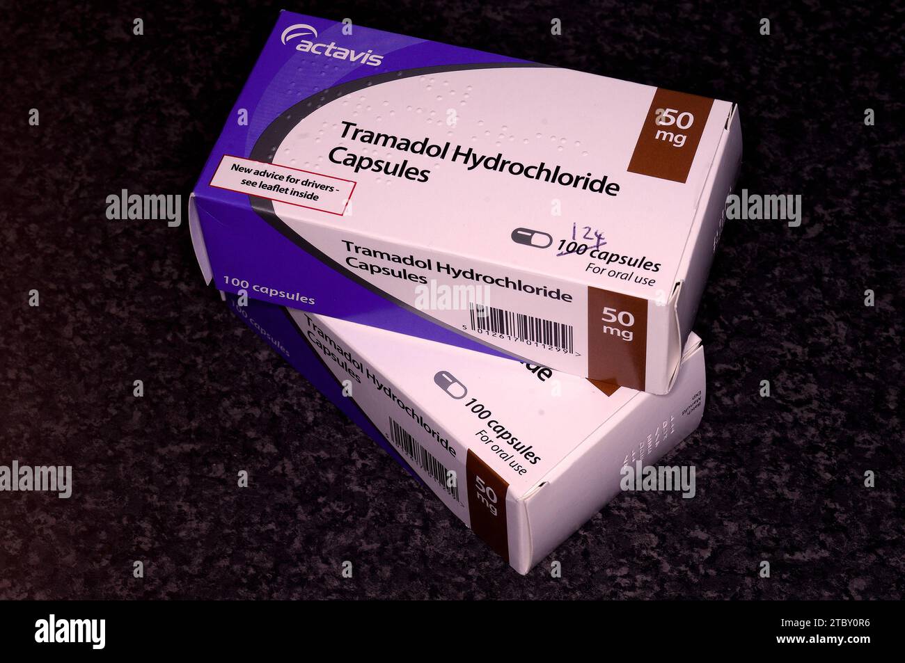 Capsules de chlorhydrate de Tramadol 50mg Banque D'Images