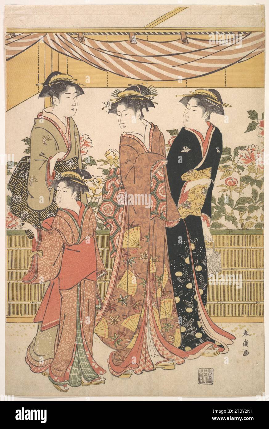 The Botan Show 1929 de Katsukawa Shuncho Banque D'Images