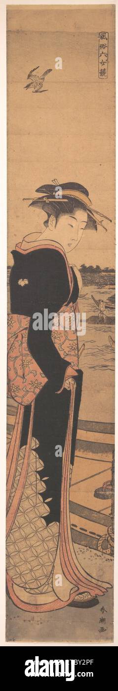 Young Lady by the Shore 1929 de Katsukawa Shuncho Banque D'Images