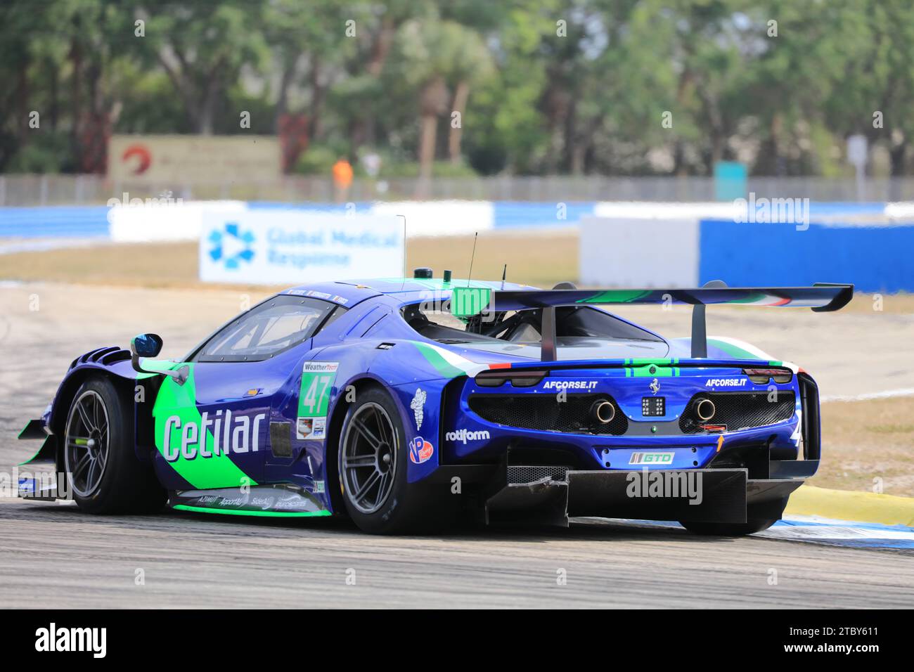 2023 IMSA WeatherTech Sportscar Championship 12 heures de Sebring GTD Class #47 Cetilar Racing Ferrari 296 Banque D'Images