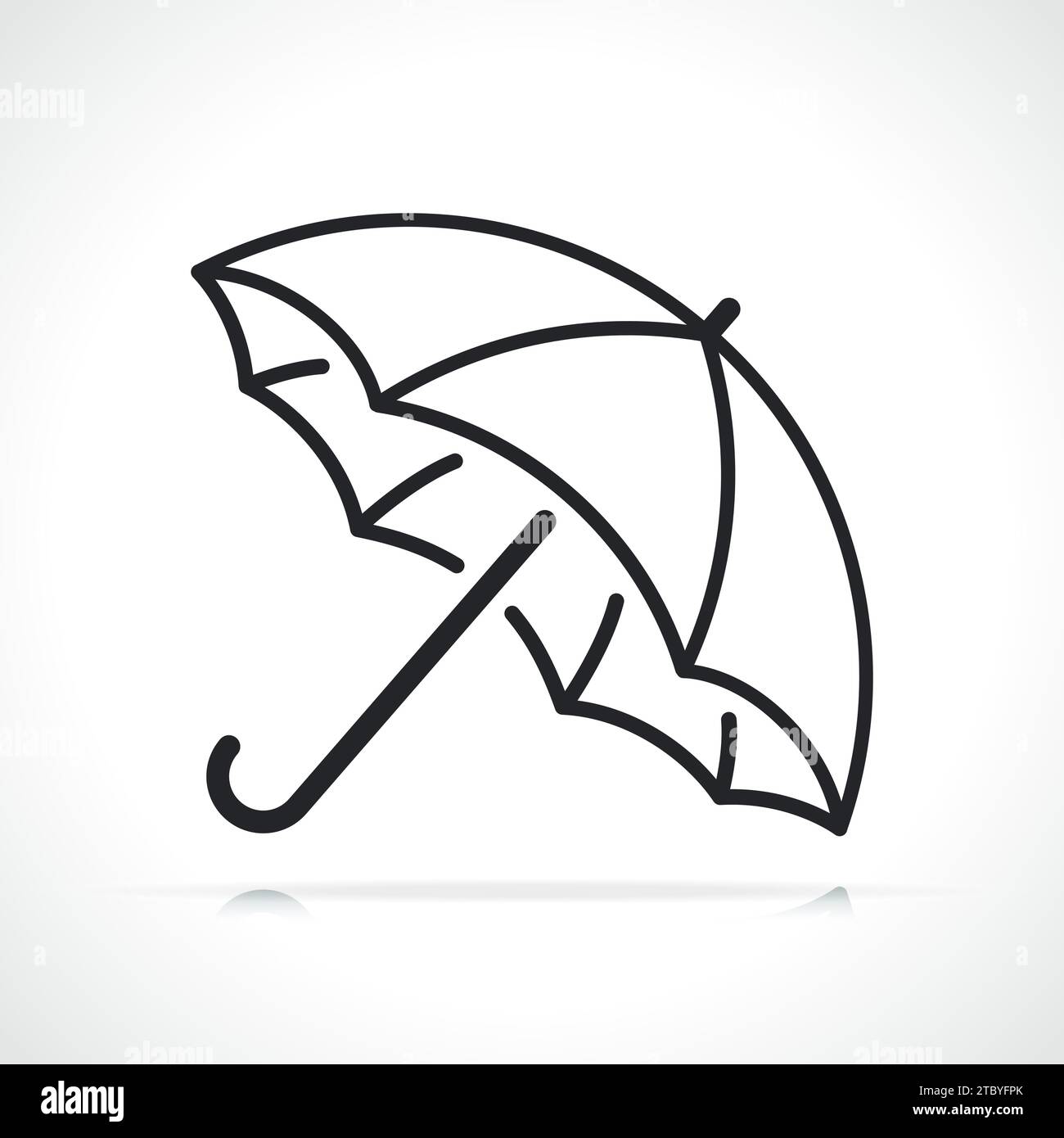 Illustration de l'icône de ligne noire de parapluie isolée Illustration de Vecteur