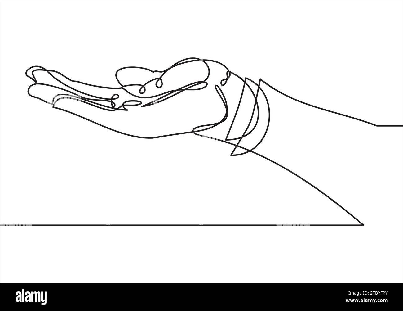 Dessin au trait continu. Mains paumes. illustration Illustration de Vecteur
