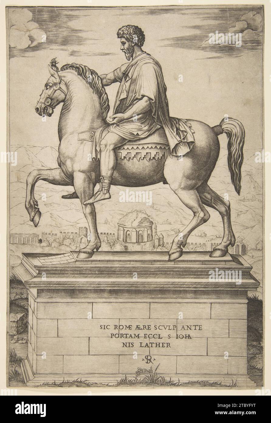 Statue équestre de Marc Aurèle 1959 par Marco Dente Banque D'Images