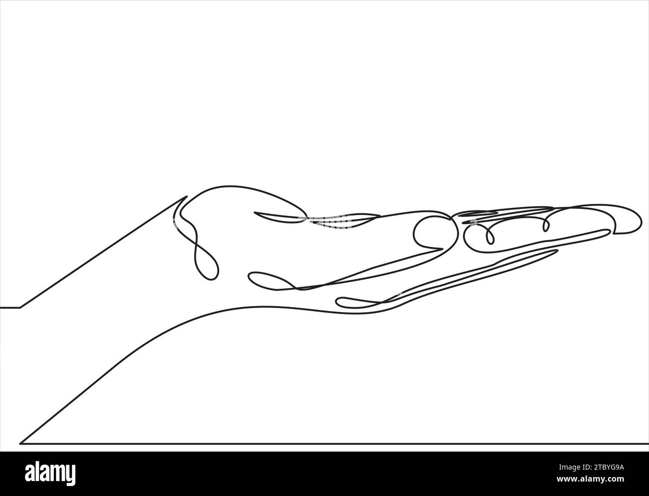 Dessin au trait continu. Mains paumes. illustration Illustration de Vecteur