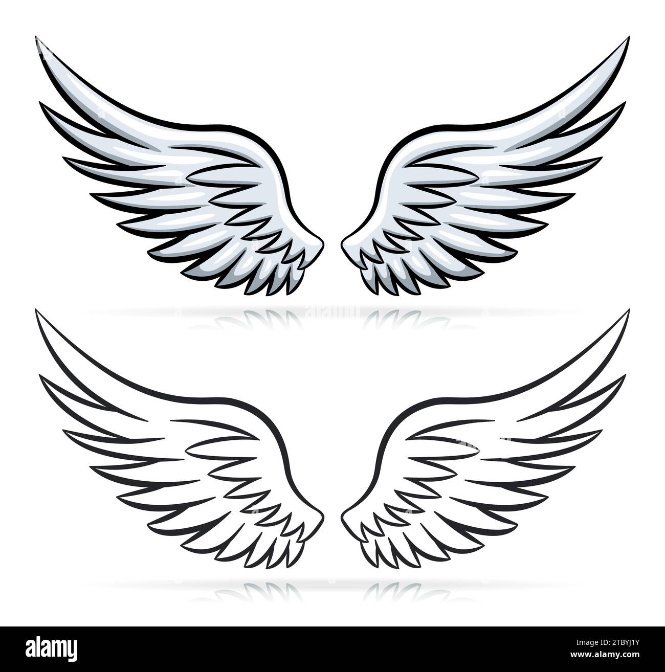 Illustration de dessin animé d'ange ou d'aigle isolé Illustration de Vecteur