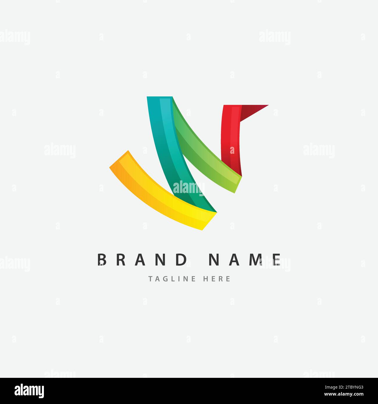 Concept de conception de modèle de logo de lettre abstraite colorée Illustration de Vecteur