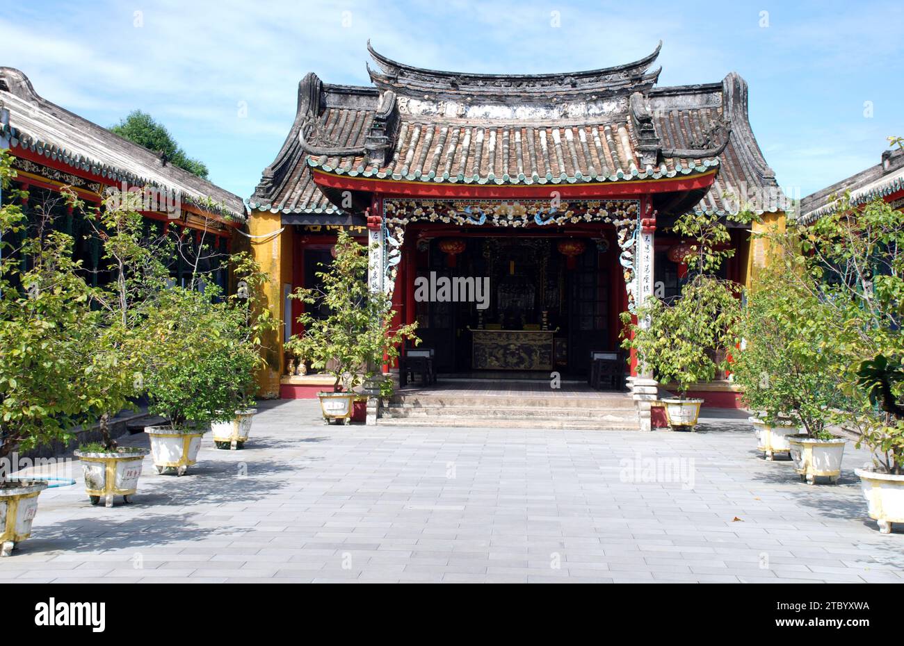 Un temple dans la ville touristique de Hoi an au vietnam Banque D'Images