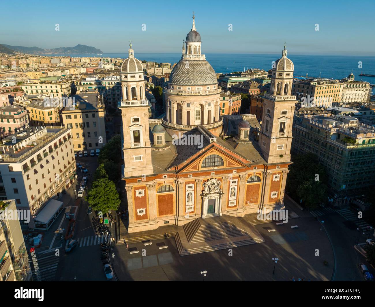 Gênes, Italie - 1 août 2022 : Basilica di Santa Maria Assunta in Carignano, Gênes, Italie. Banque D'Images