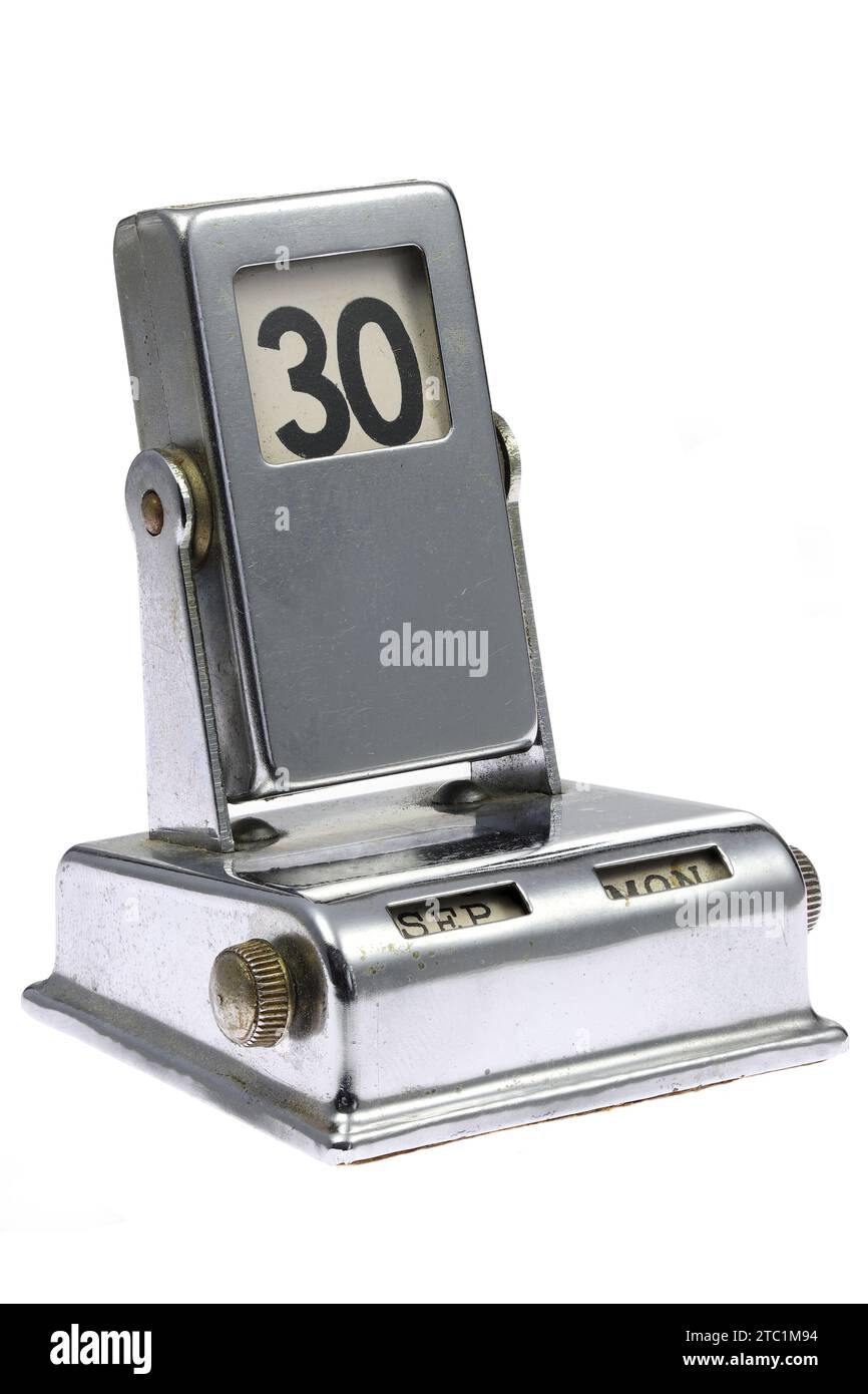 Calendrier perpétuel montrant septembre 30 isolé sur fond blanc Banque D'Images