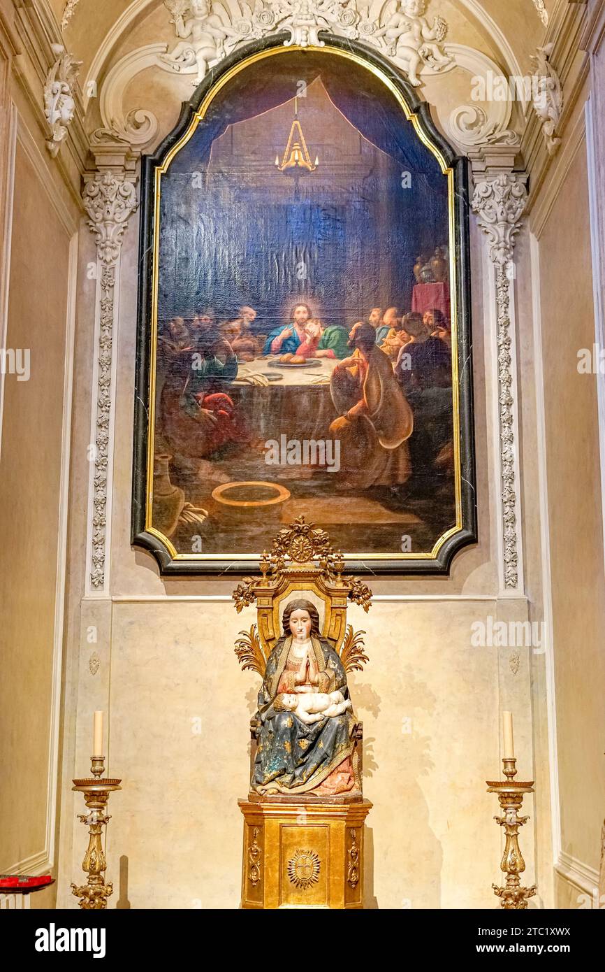 figure religieuse, église, lisbonne, religieux, centre-ville, figure, dernier, souper, représentant, senhora, velha, nossa Banque D'Images