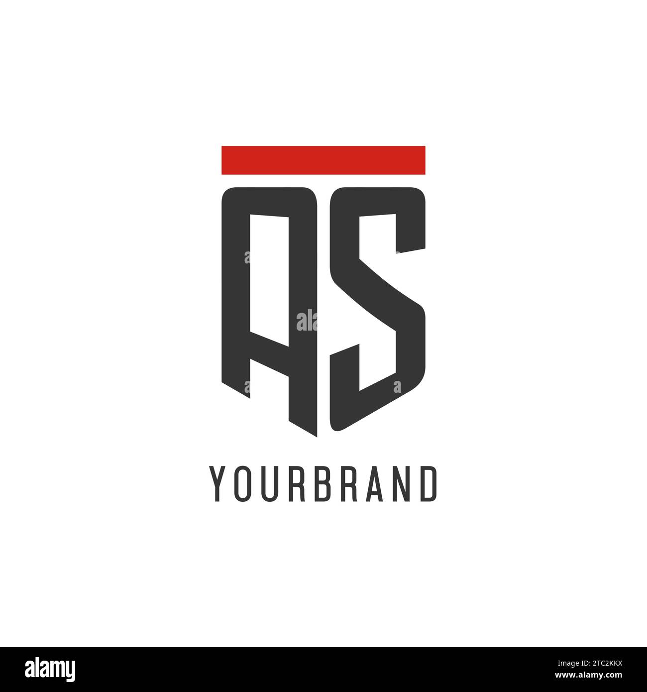 COMME logo eSport initial avec un graphique vectoriel de style de conception de bouclier simple Illustration de Vecteur
