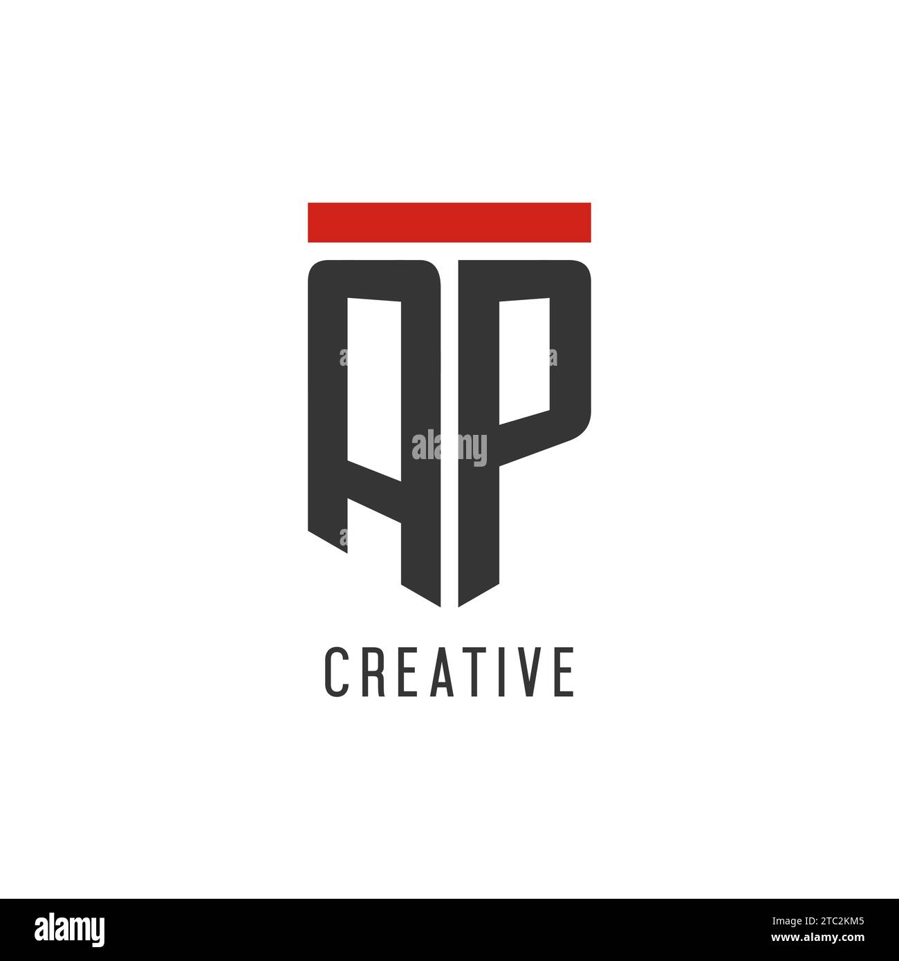 Logo eSport initial AP avec graphisme vectoriel de style bouclier simple Illustration de Vecteur