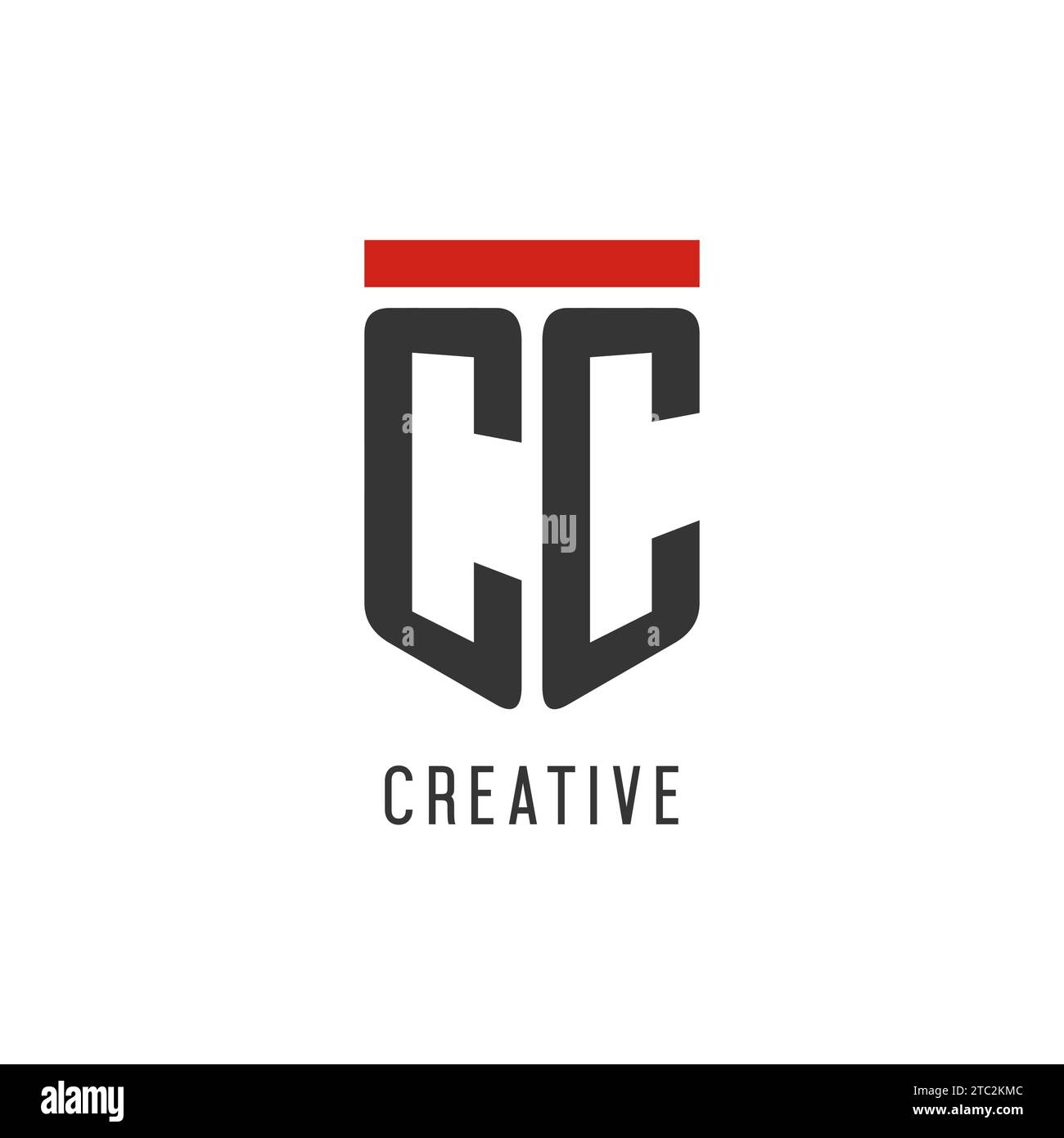 Logo eSport initial CC avec graphique vectoriel de style de conception de bouclier simple Illustration de Vecteur