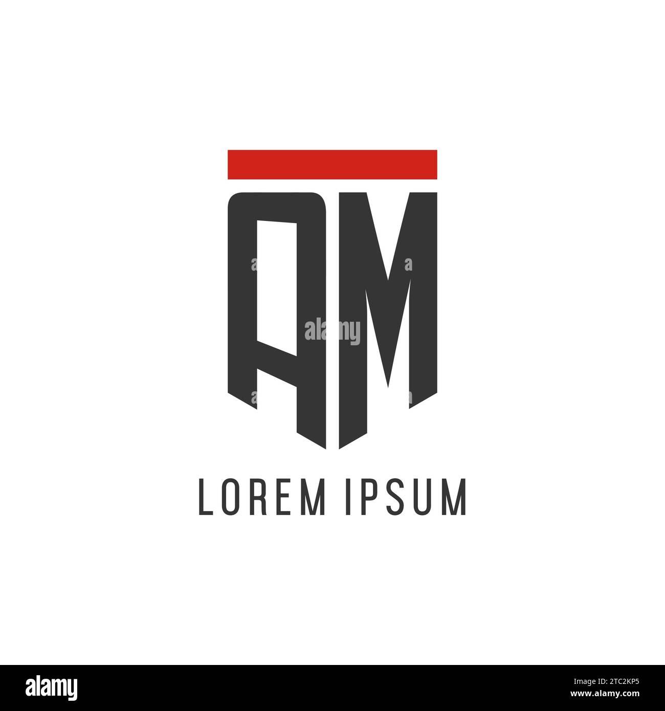Logo eSport initial AM avec graphisme vectoriel de style bouclier simple Illustration de Vecteur