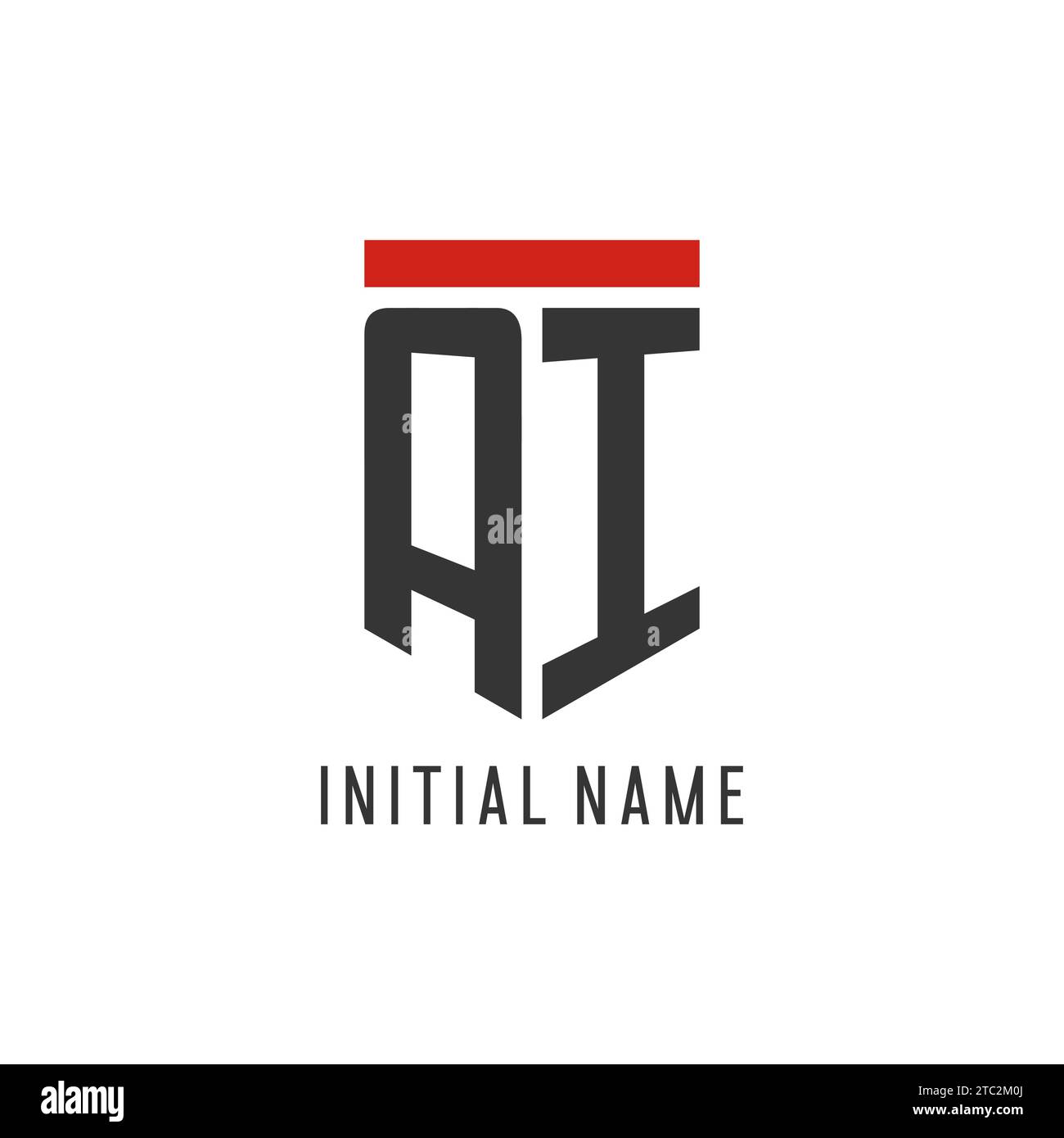 Logo eSport initial ai avec graphique vectoriel de style de conception de bouclier simple Illustration de Vecteur