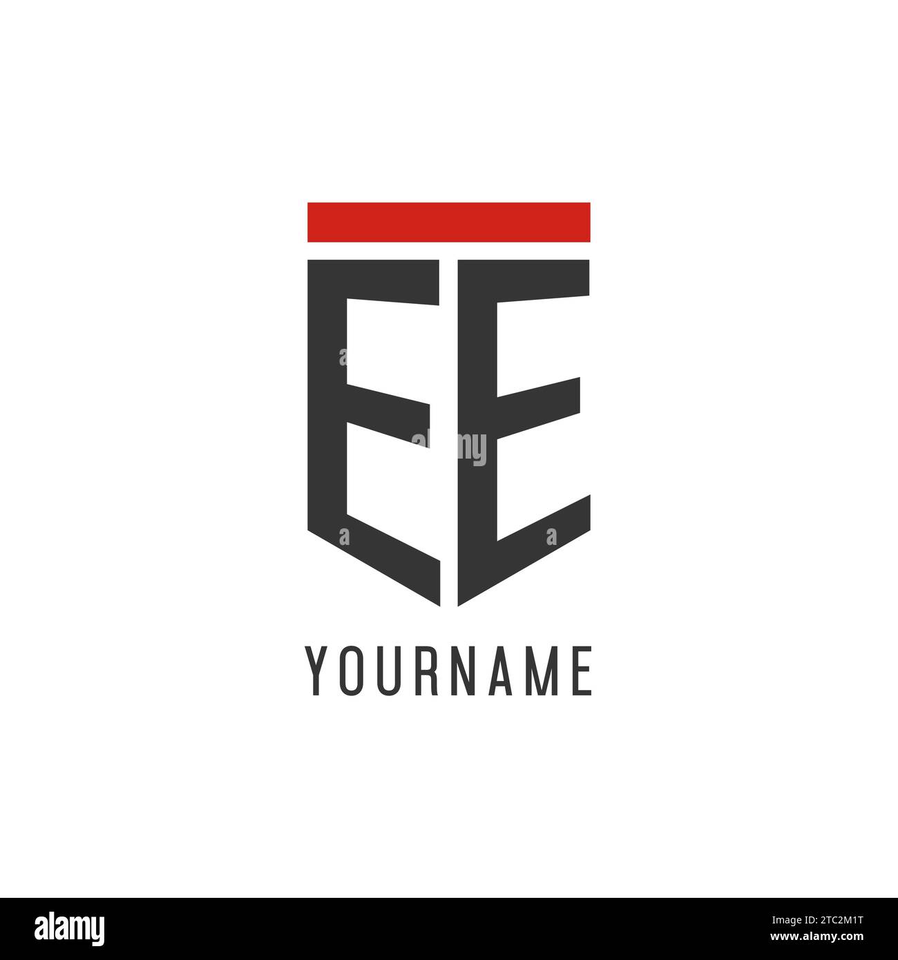 Logo eSport initial EE avec graphisme vectoriel de style bouclier simple Illustration de Vecteur