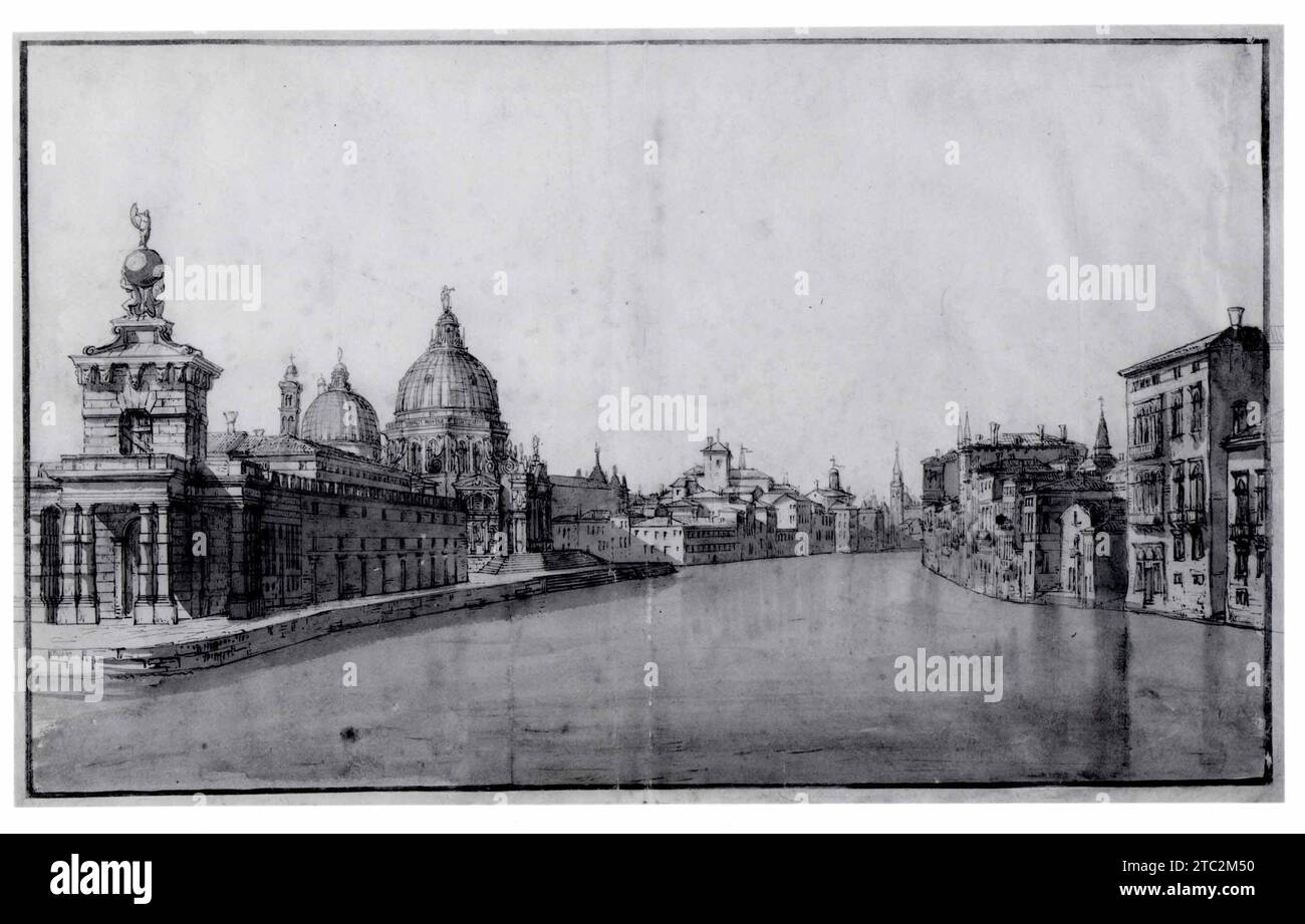 L'entrée du Grand Canal, avec le Dogana da Mar et Santa Maria della Salute sur la gauche 1975 par Bernardo Bellotto Banque D'Images
