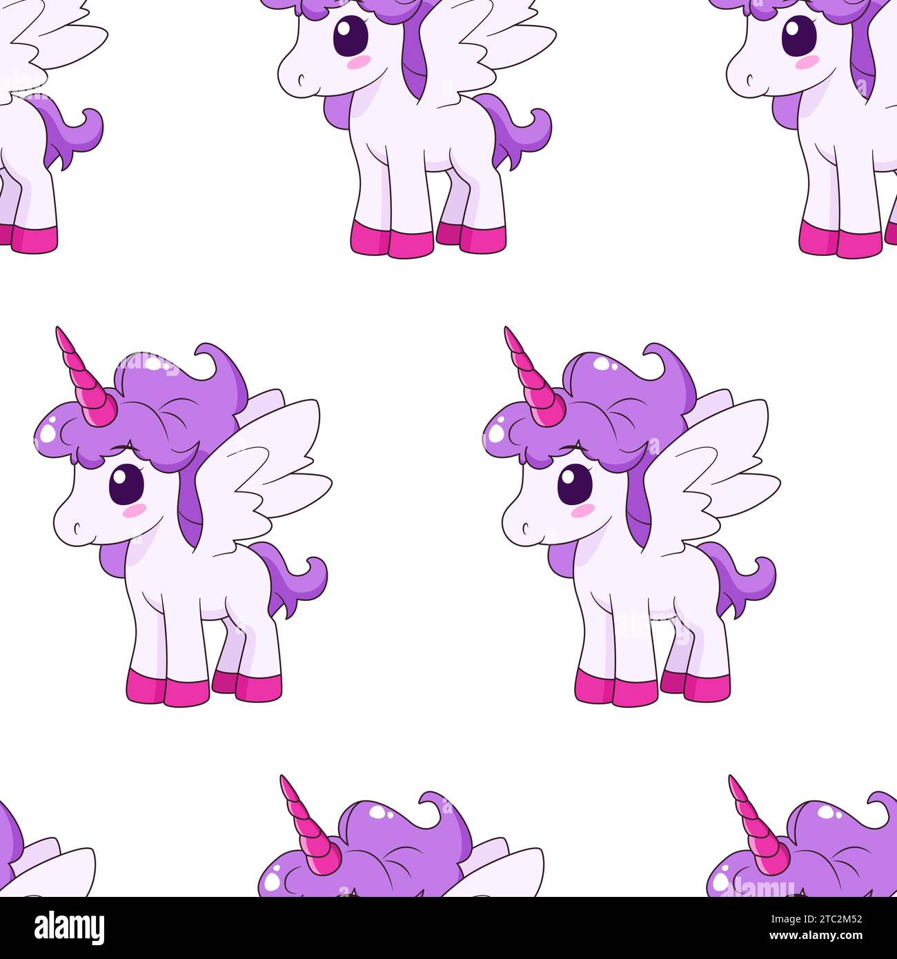 Modèle sans couture avec licorne mignonne. Mosaïque vectorielle Illustration de Vecteur