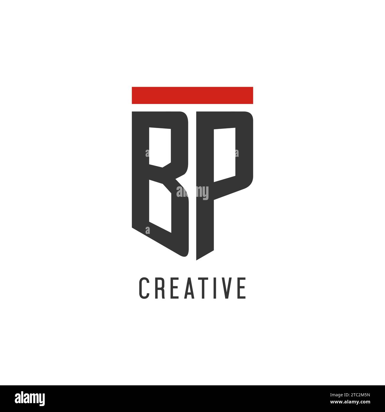 Logo eSport initial BP avec graphisme vectoriel de style bouclier simple Illustration de Vecteur