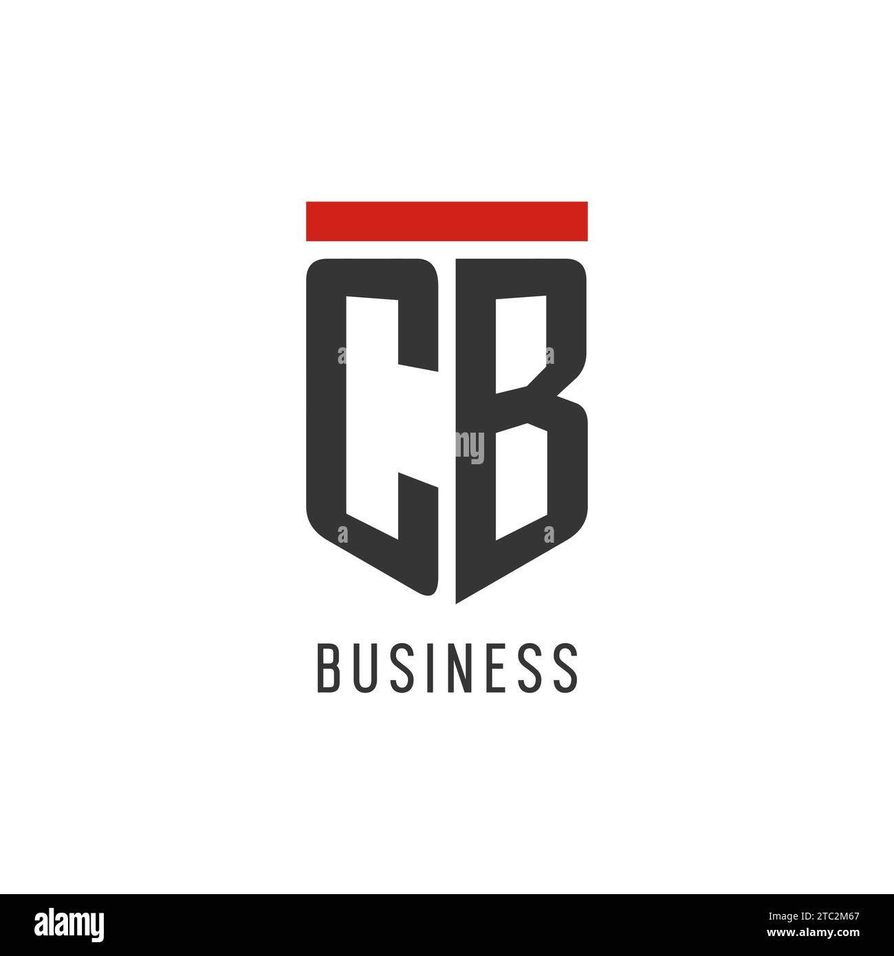 Logo eSport initial CB avec graphisme vectoriel de style bouclier simple Illustration de Vecteur