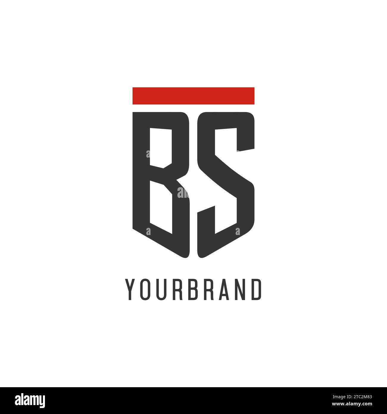 Logo eSport initial BS avec graphisme vectoriel de style bouclier simple Illustration de Vecteur
