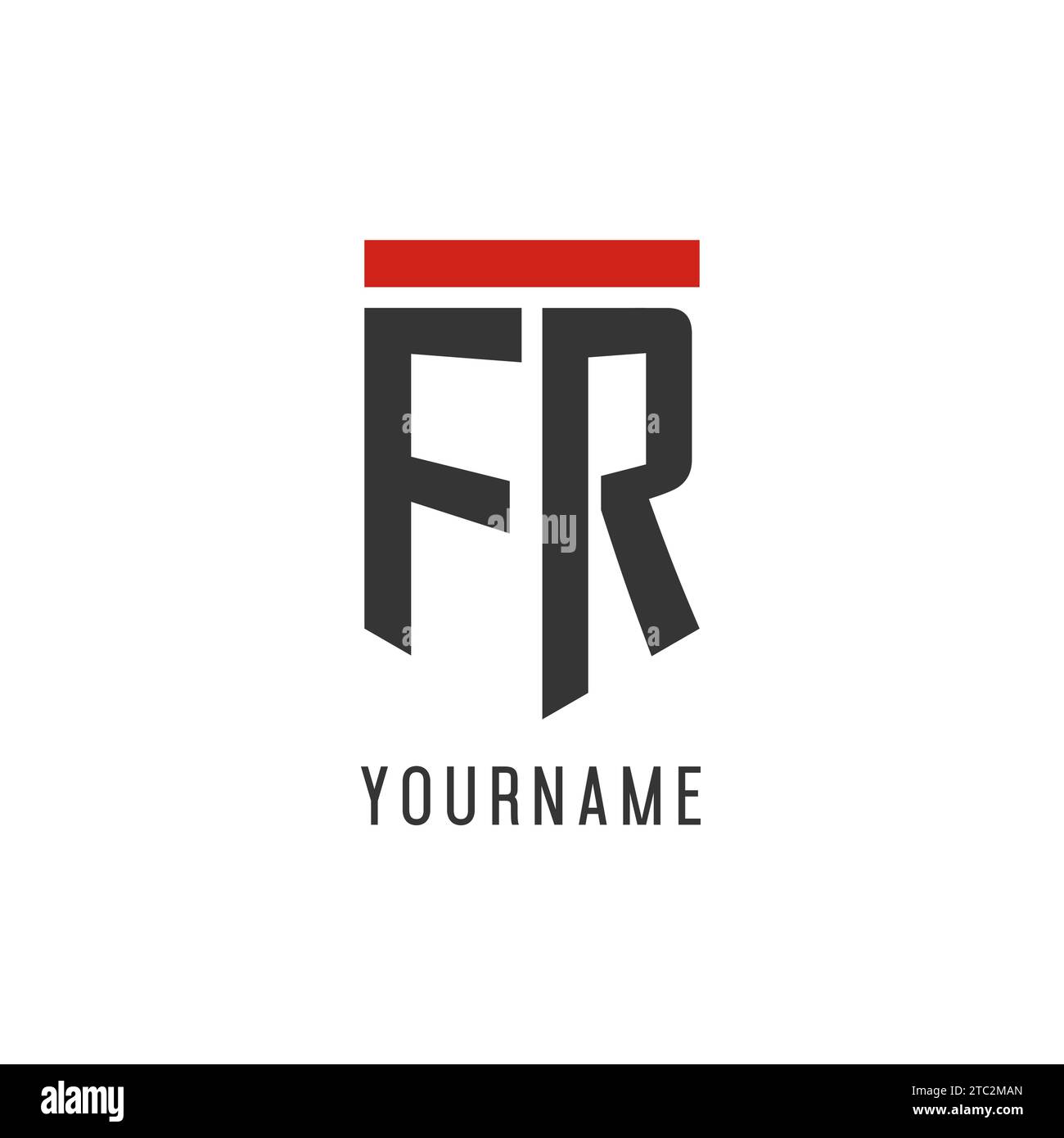 Logo eSport initial FR avec graphisme vectoriel de style bouclier simple Illustration de Vecteur