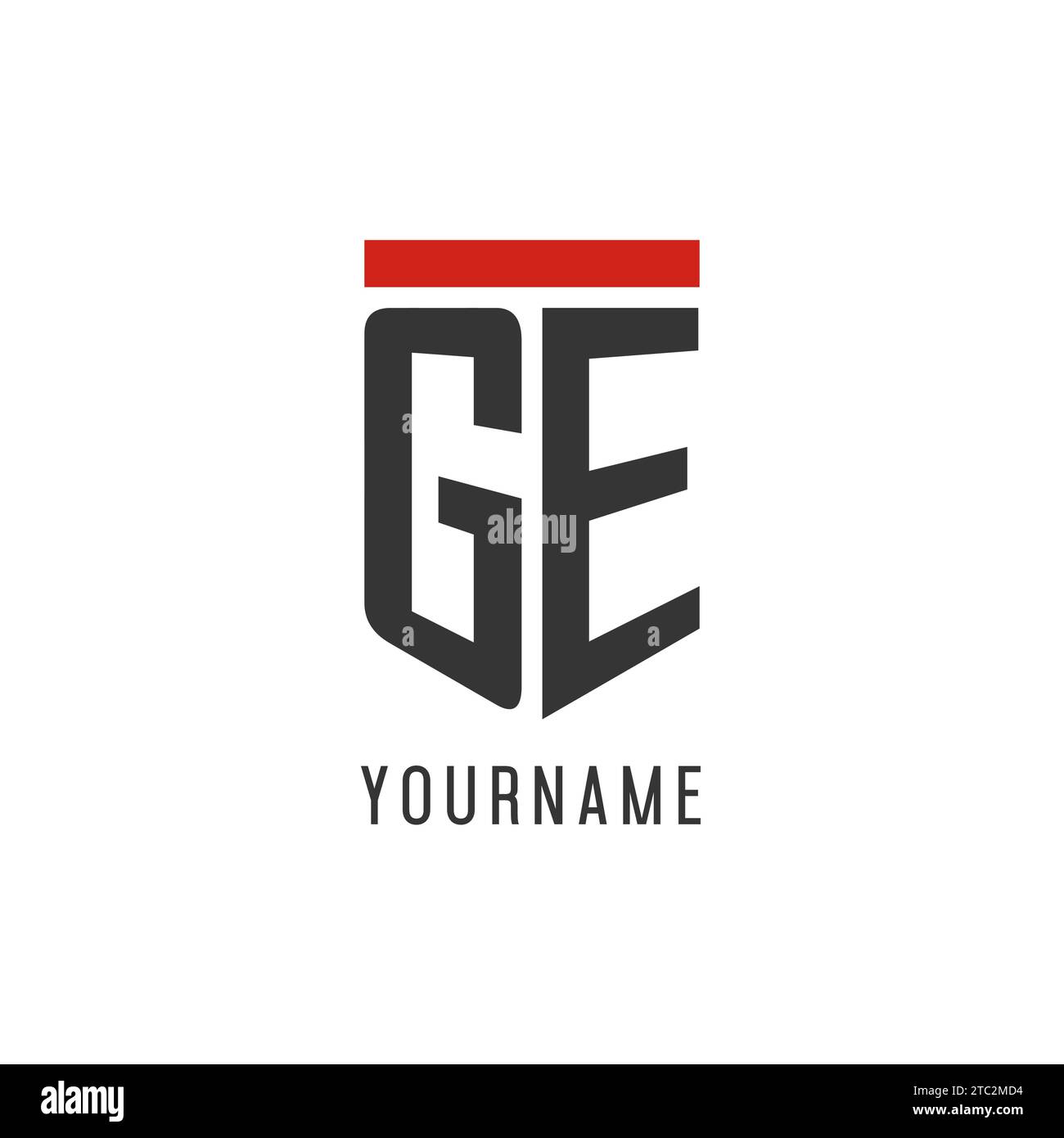 Logo eSport initial GE avec graphique vectoriel de style Shield simple Illustration de Vecteur